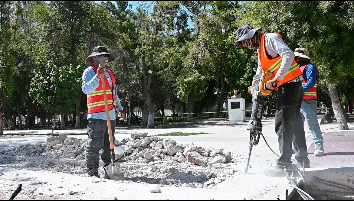 Avanza rehabilitación del Parque Victoria con inversión de 7 mdp.| Fotos: Municipío de Lerdo.