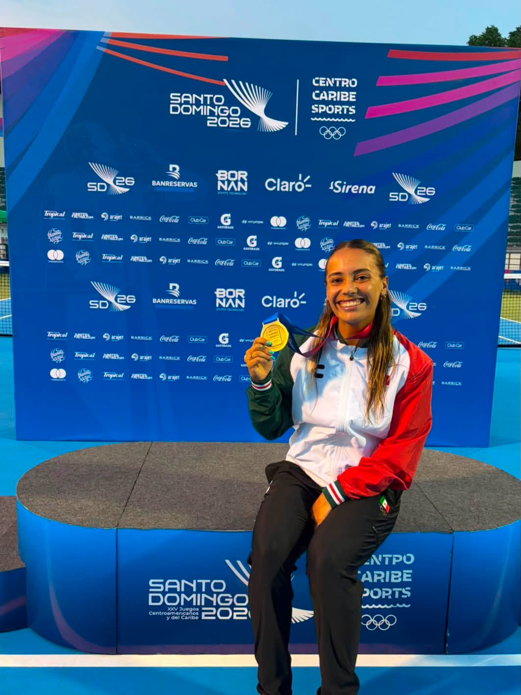 Carolina Millán logró la presea de oro en tenis. (Redes Sociales)