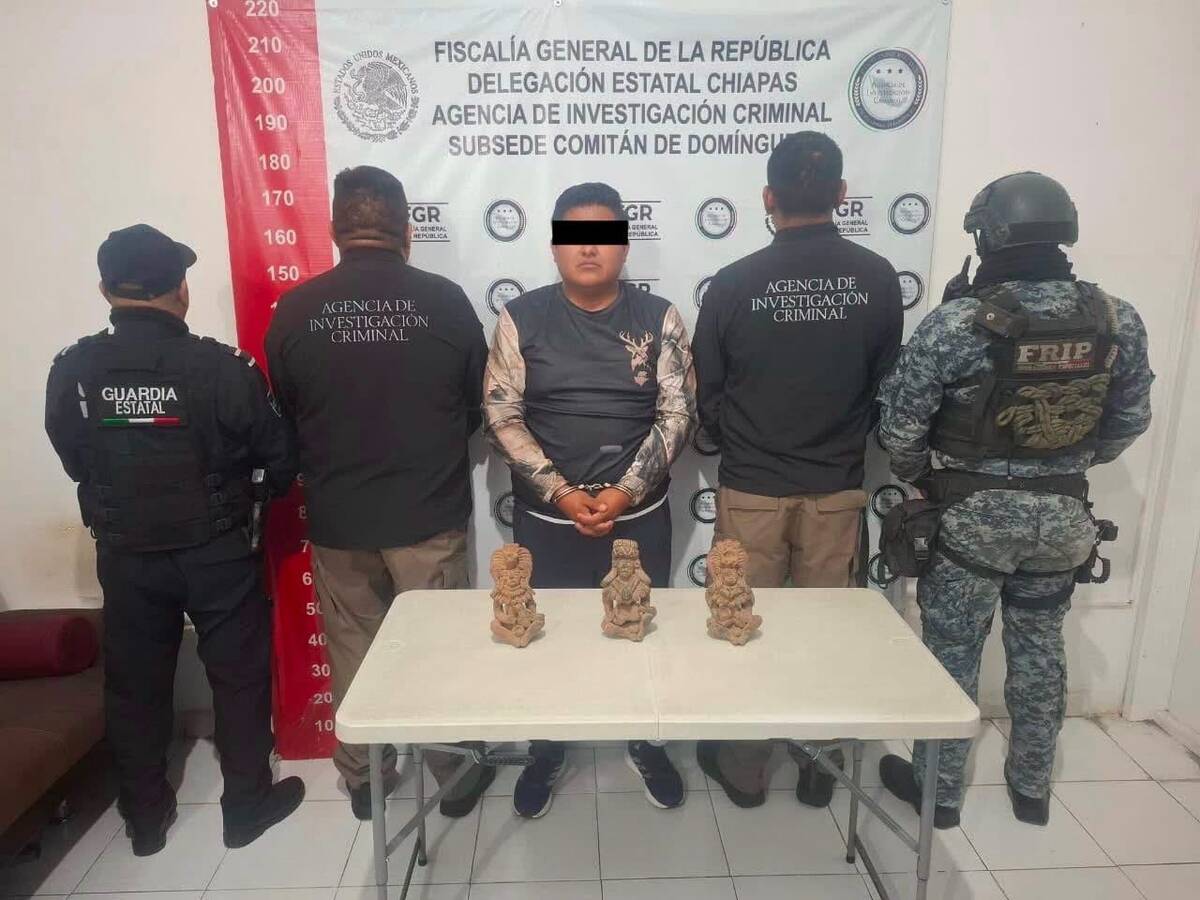 Elementos de la PFM y de la Fuerza Pakal efectuaron la detención en la colonia La Pileta. | Foto: Especial