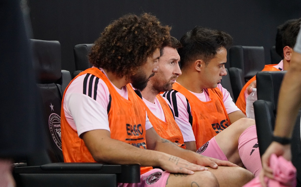 Messi reaparece en el banquillo del Inter Miami para el partido contra León de la Leagues Cup (Imago7)