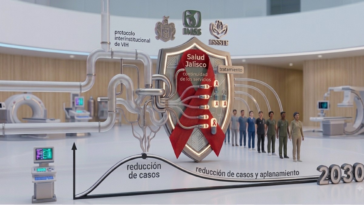 Salud Jalisco presenta Estrategia de eliminación de VIH hacia el 2030 (Gemini IA)