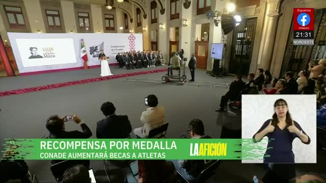 Sheinbaum recibe a los medallistas de los JCC | Milenio Noticias: La Afición, 12 de agosto de 2026