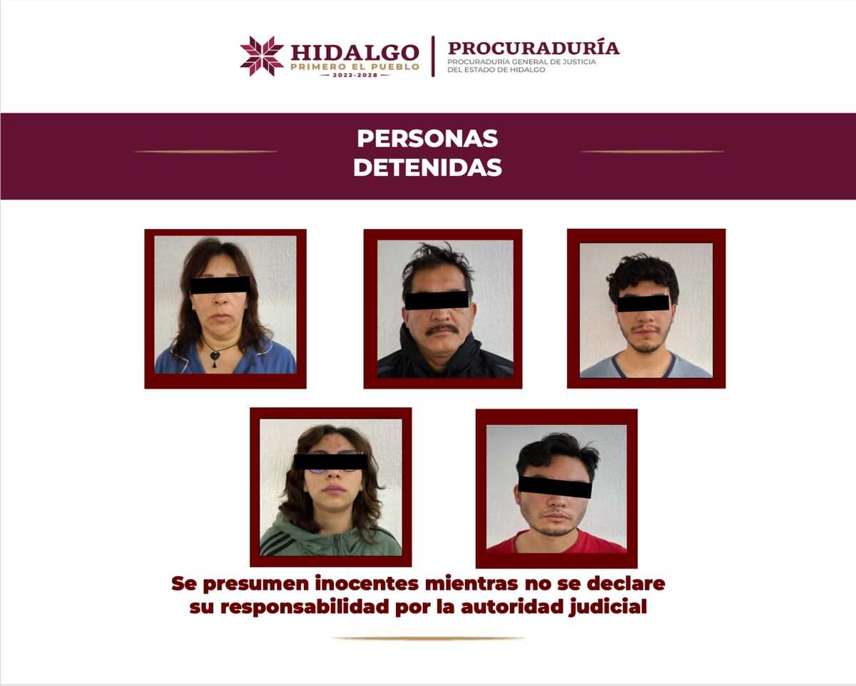 Detenidos por presunto narcomenudeo en Pachuca. (Cortesía)