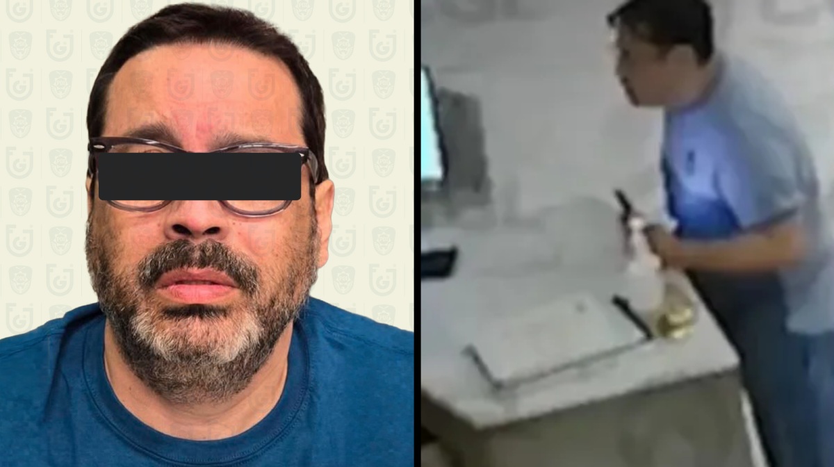 Octavio Jorge 'N' fue captado mientras agredía a una recepcionista en Santa Fe | Foto: Fiscalía CdMx/Especial