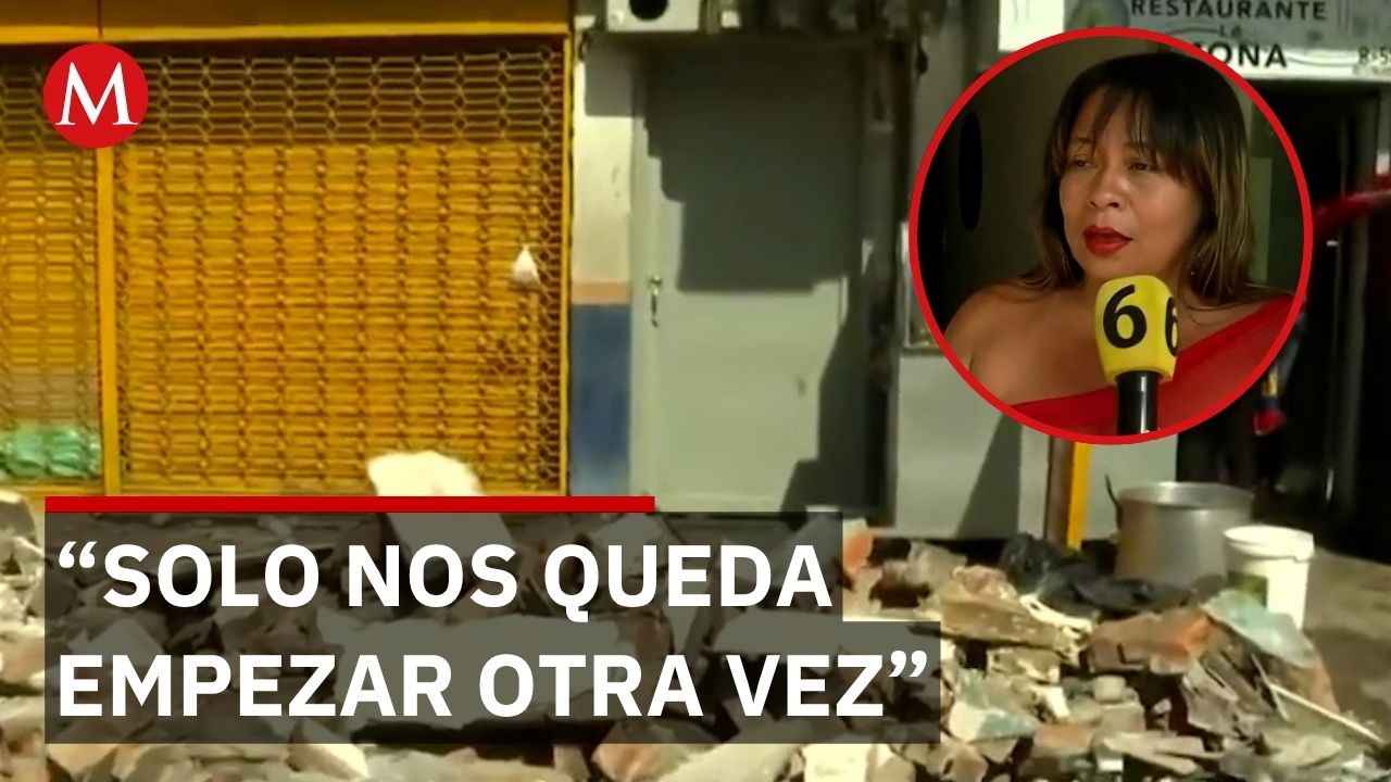 El terremoto destruyó su restaurante; ahora vende comida en la calle para subsistir