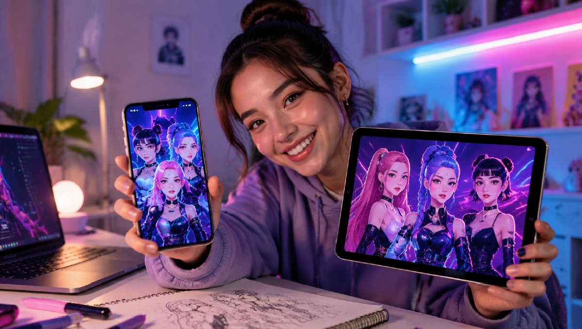 Crea fondos de pantalla de Las Guerreras K-pop para celular. | IA DISCOVER