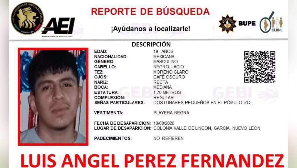 No se sabe nada del joven de 19 años desde el pasado 10 de agosto. Especial