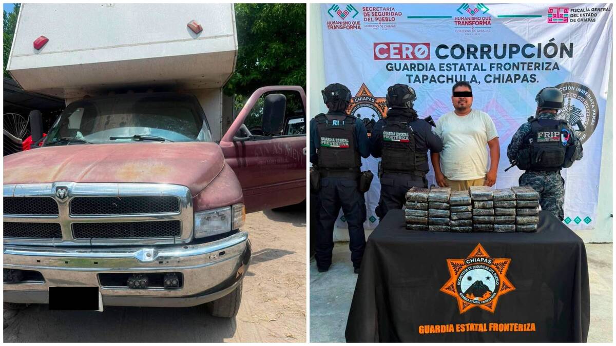 Una persona del sexo masculino fue detenida con 30 paquetes de presunta cocaína en Villa Comaltitlán.