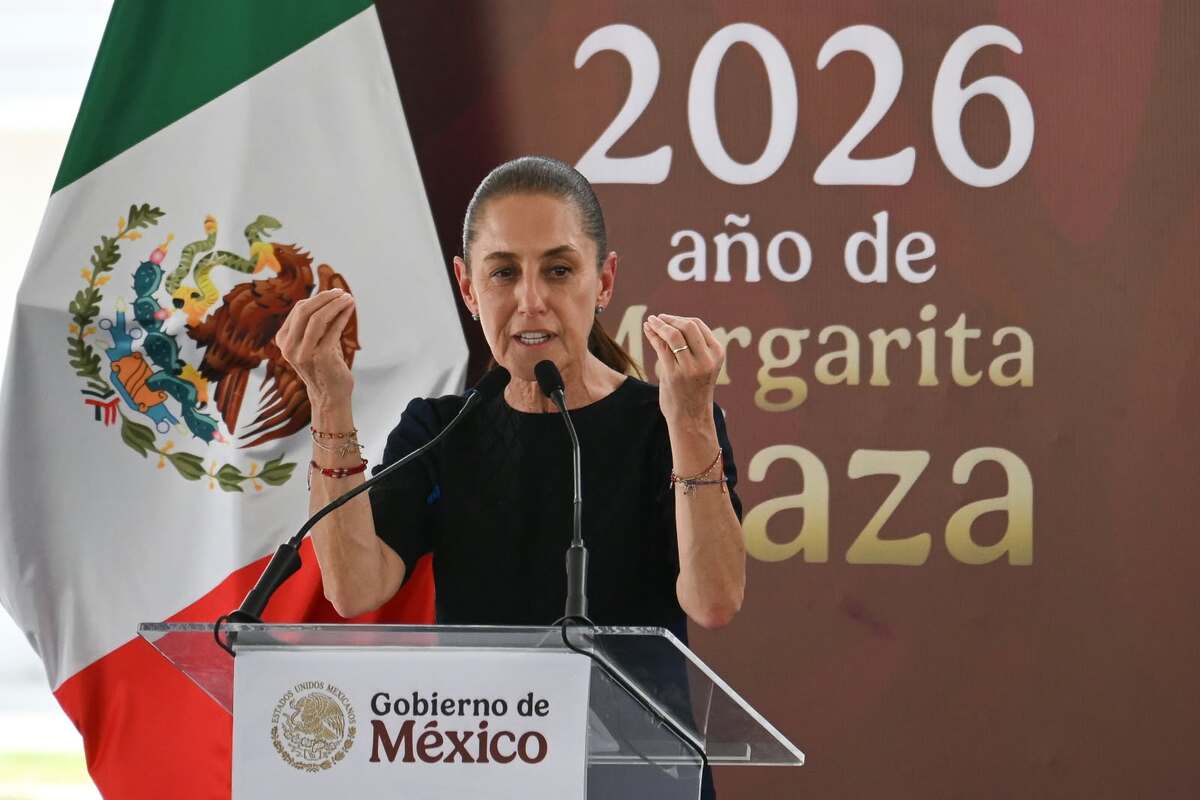 La Presidenta habló sobre el fortalecimiento de la moneda nacional en Reynosa, Tamaulipas. | Foto: Daniel Augusto