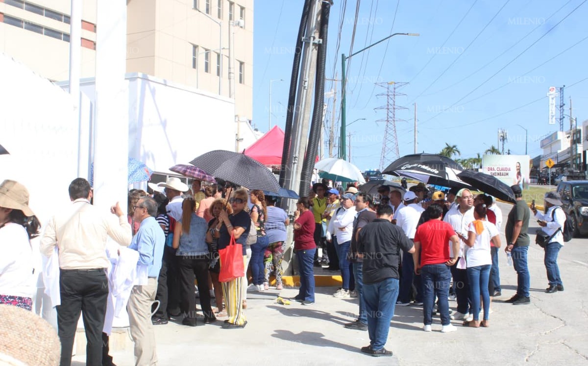 Así esperan a Claudia Sheinbaum en nuevo hospital ISSSTE Tampico.|Jesus G. y Yazmín S.
