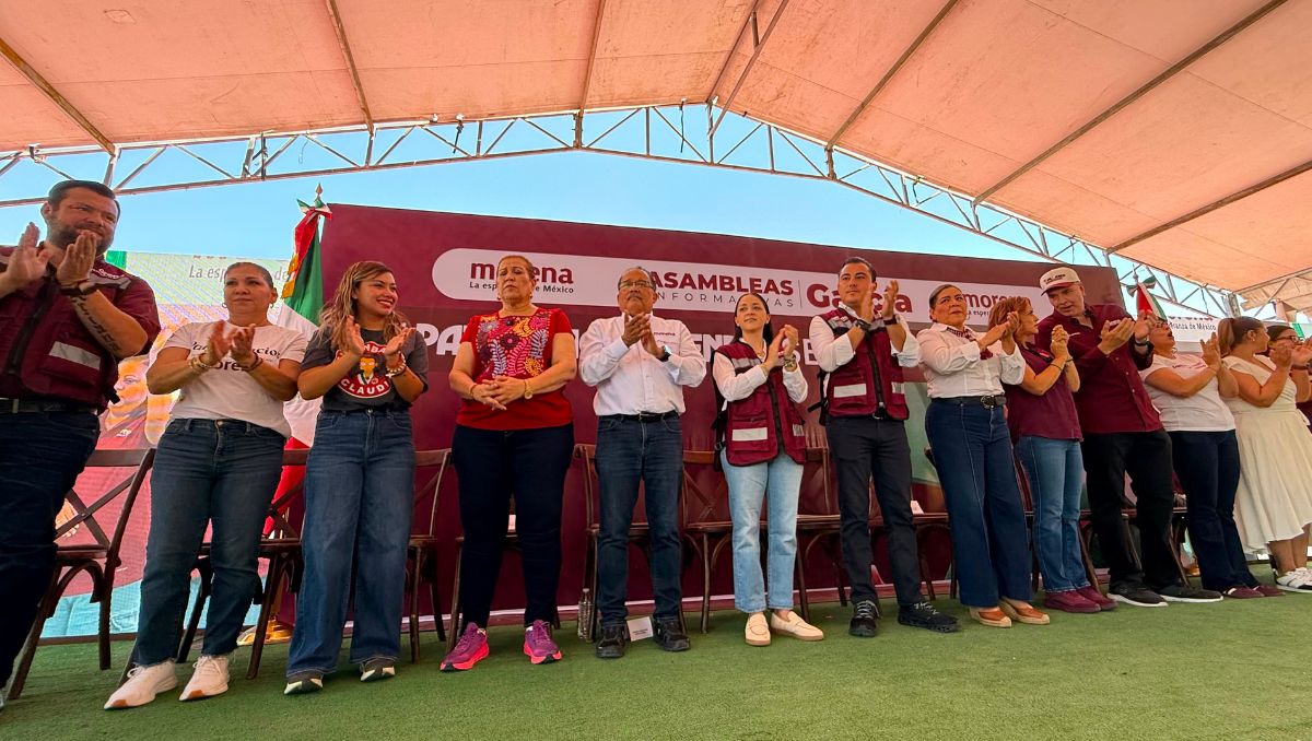 El alcalde de Escobedo con licencia dio un mensaje de unidad frente a dos mil personas. Foto: Especial