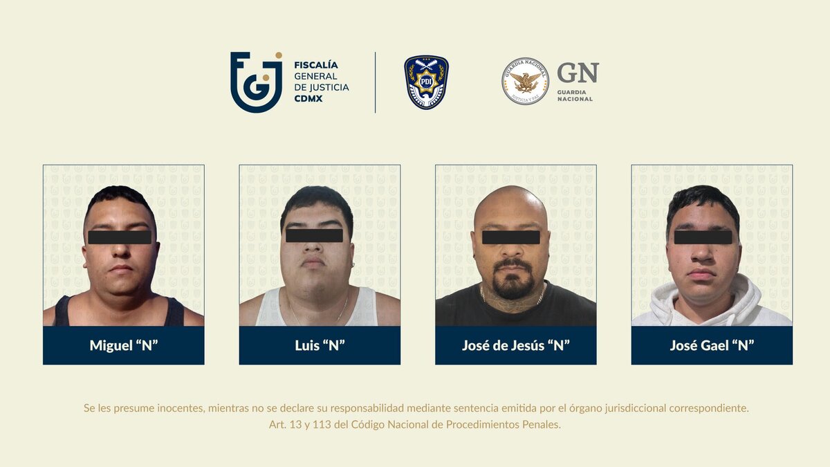 Los cuatro hombres fueron trasladados ante la autoridad judicial tras una denuncia ciudadana. | Foto: Especial
