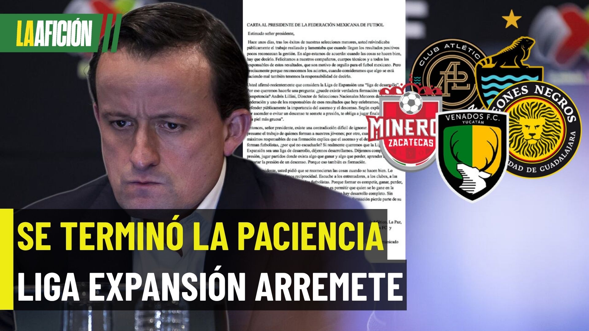 Jugadores de Expansión mandan mensaje a Mikel Arriola