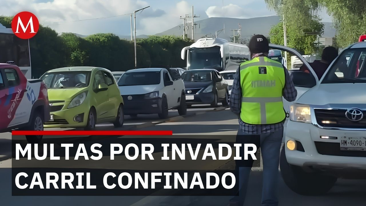 Pachuca inicia operativo de multas en carril confinado del Tusobús