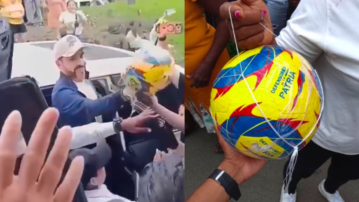 Abelardo De la Espriella reparte balones de su partido político. | Redes sociales