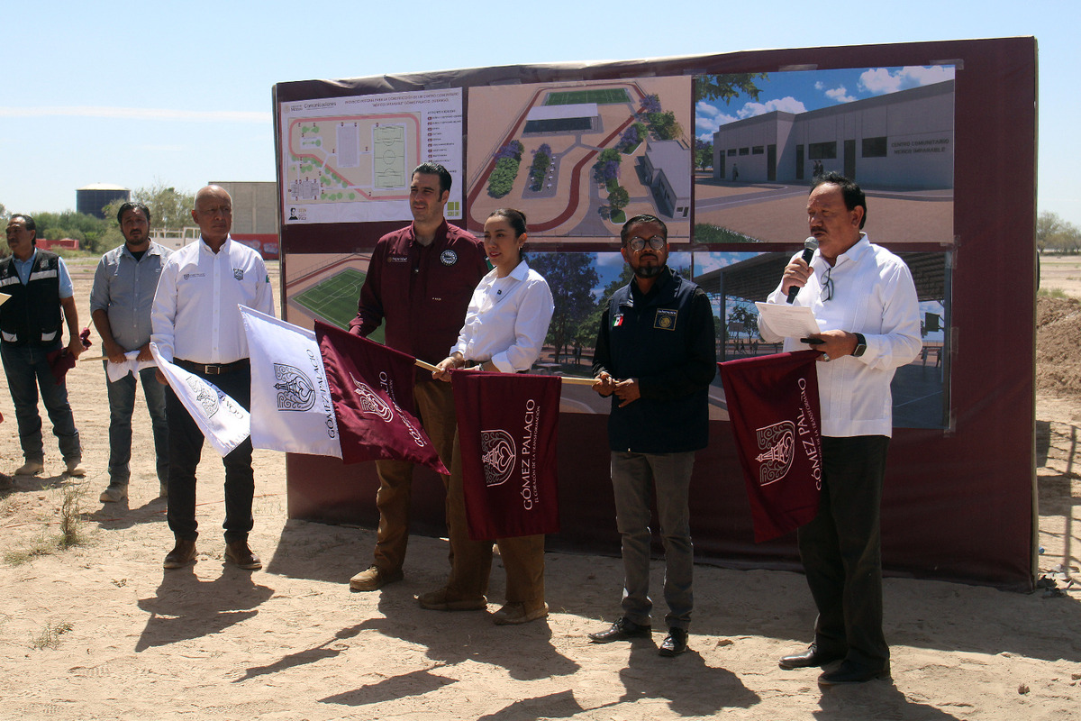 Contrucción de nuevo centro comunitario en Gómez Palacio. | Foto: Rolando Riestra