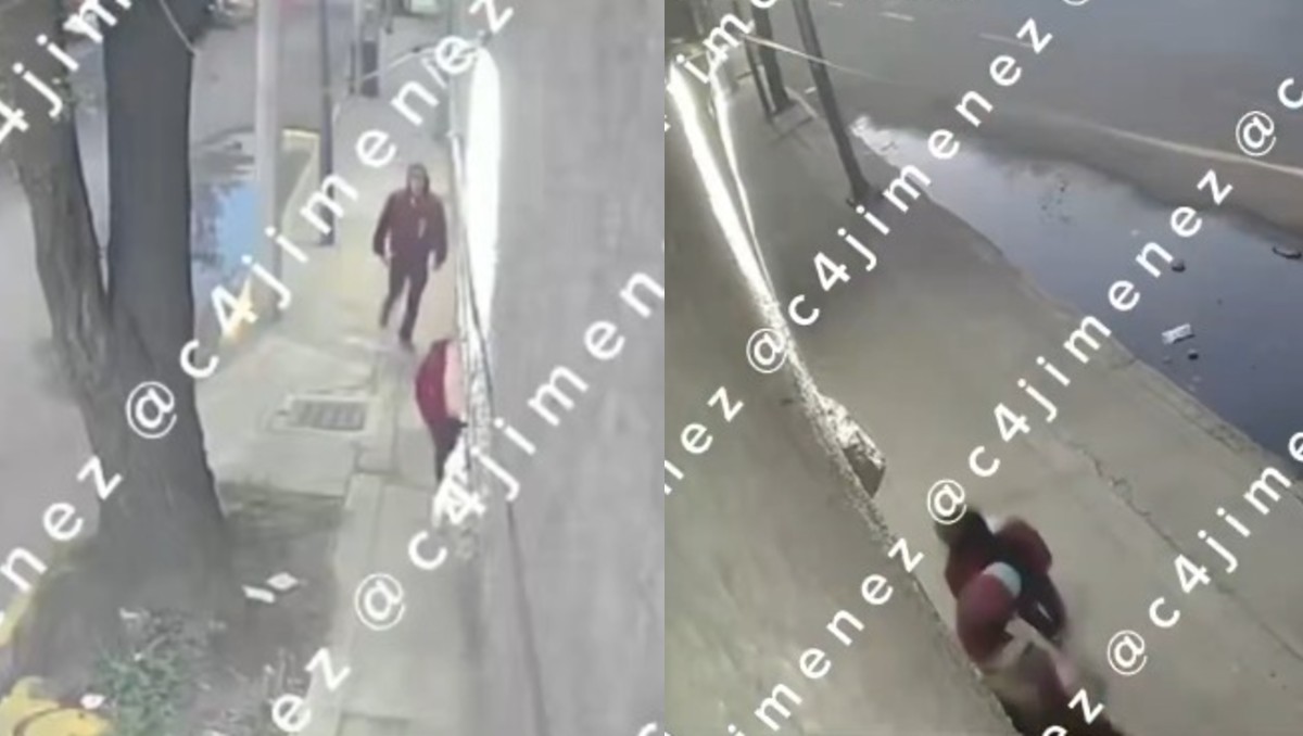 Cámaras de seguridad captaron al agresor persiguiendo a la víctima en la colonia Martín Carrera.| Foto: Especial