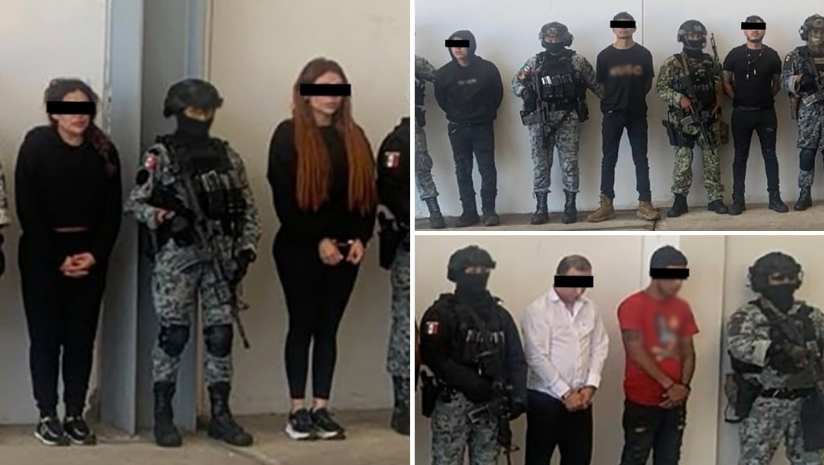 La hija y novia de ‘El Tío Lako’, del CJNG, fueron detenidas junto con siete personas en Michoacán. | Foto: Gabinete de Seguridad