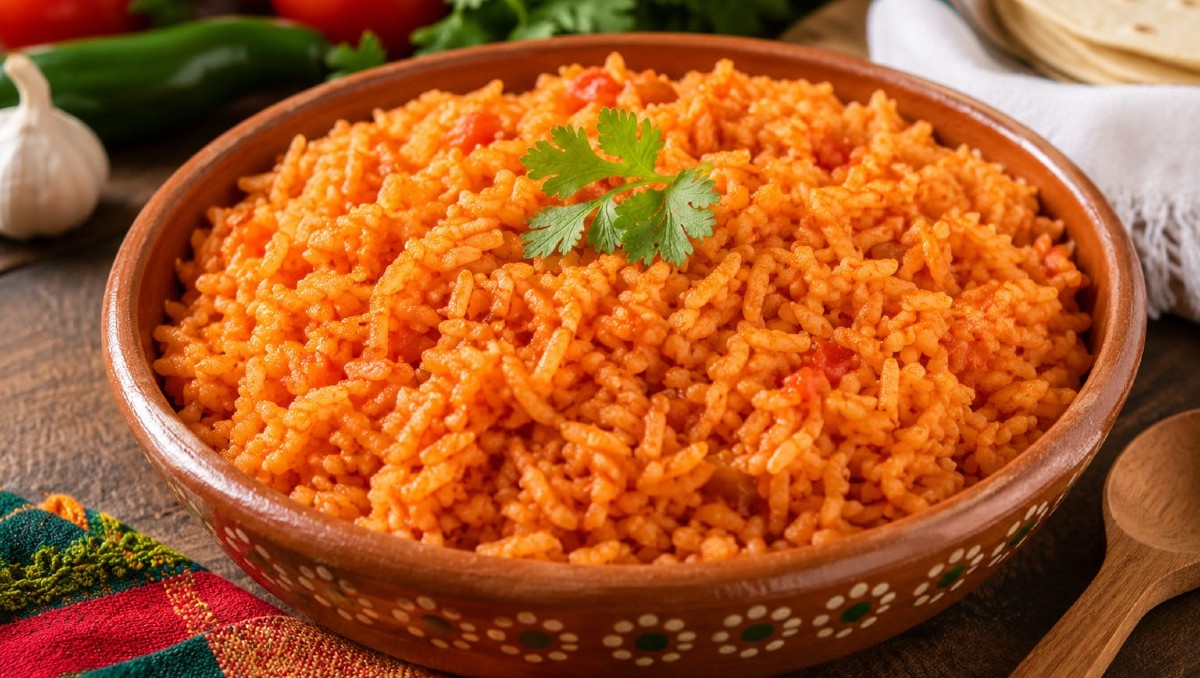 Receta para hacer arroz rojo tradicional. | IA