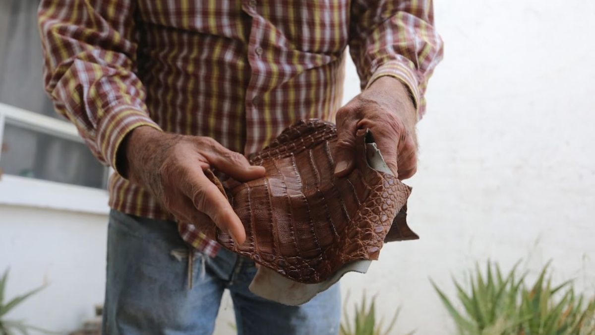 Curtidor realiza trabajos desde su casa trabaja pieles exoticas como la de caiman, avestruz y pescado. | Dany Béjar