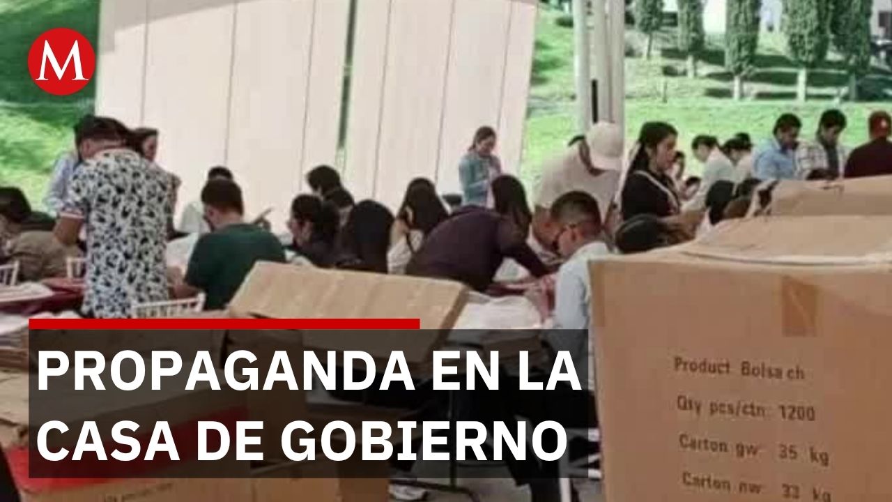 Descubren propaganda política de Morena en casa de gobierno de Tlaxcala