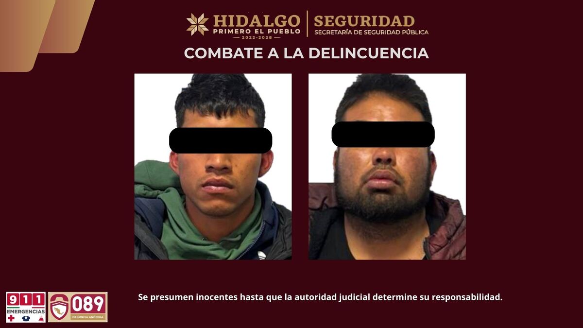 Detenidos tras persecución en la carretera federal Pachuca-Ciudad Sahagún. (Cortesía)