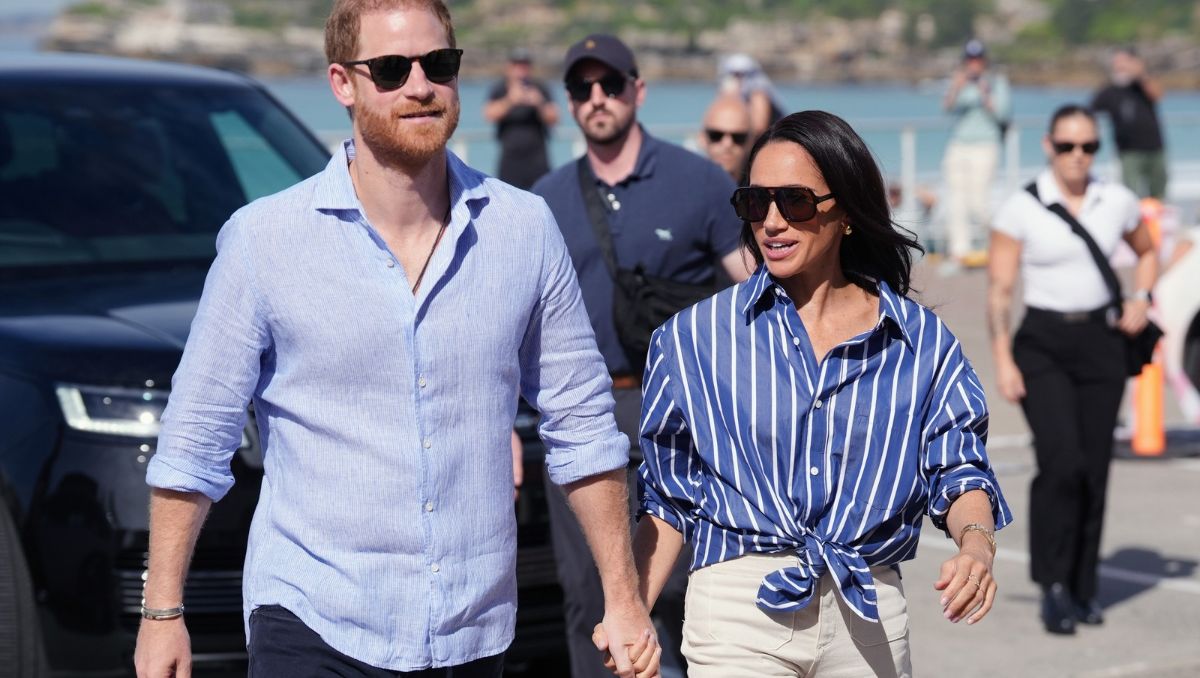 Los duques de Sussex llegan a un evento en Australia, el 17 de abril de 2026. | Foto: AP