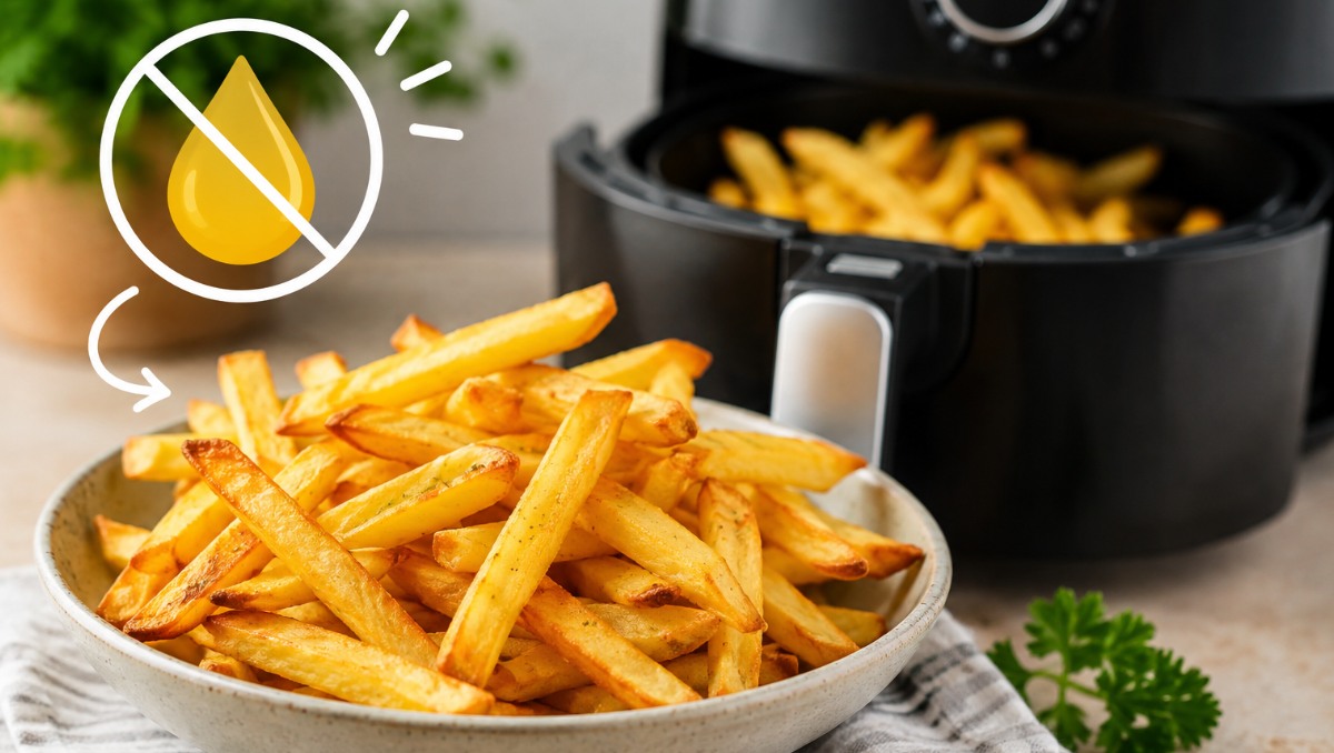 ¿Cómo hacer papas fritas SIN aceite? Truco para que queden crujientes y SALUDABLES | IA M2