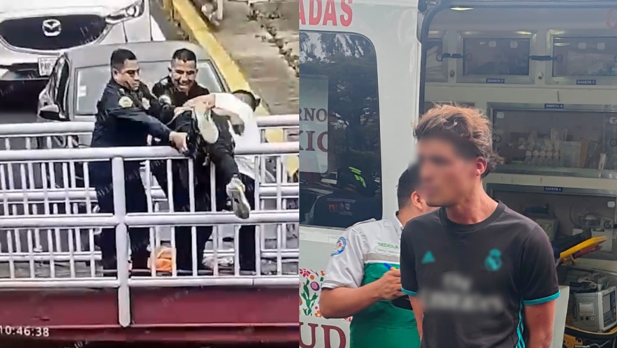 Policías capitalinos evitan tragedia y ponen a salvo a joven en Narvarte. | Especial