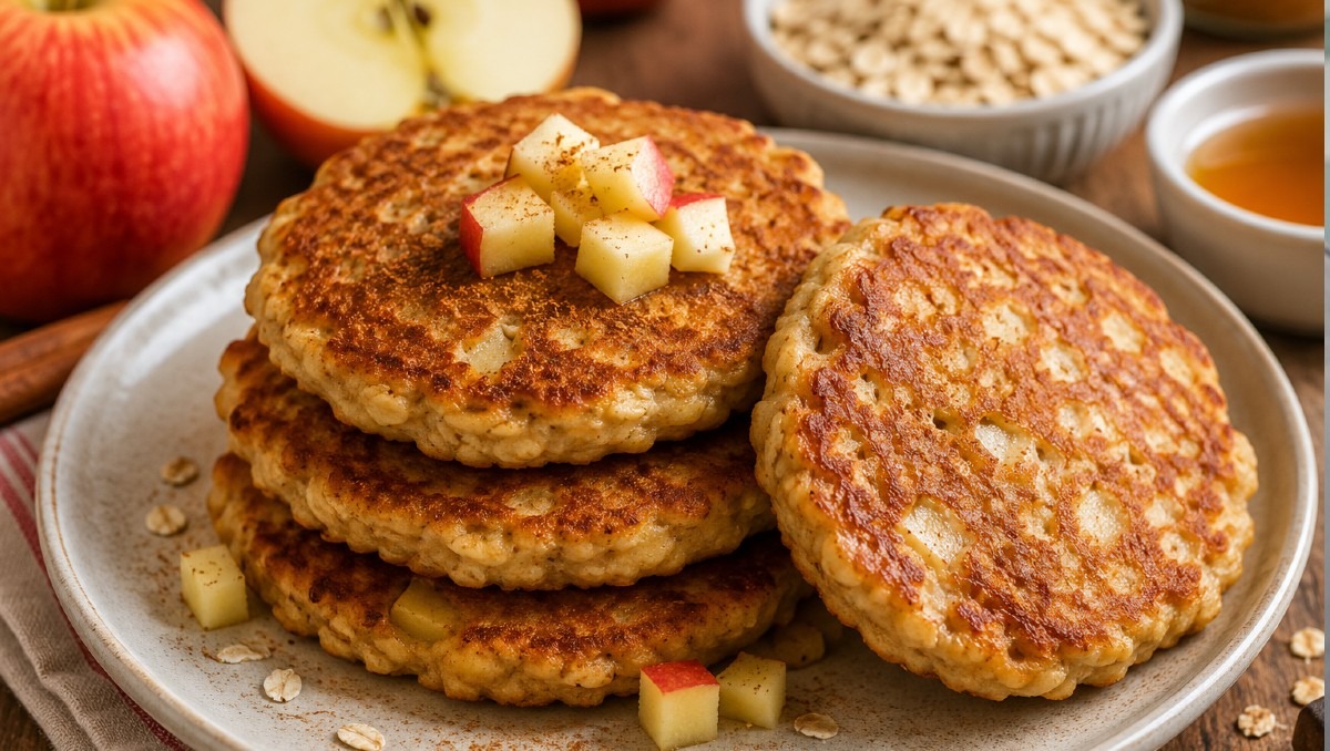 Receta de panqueques de avena con manzana sin azúcar | IA Discover