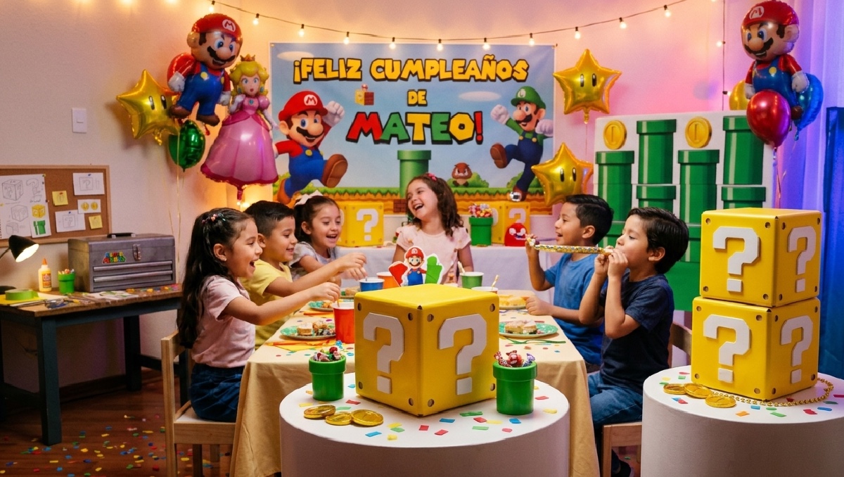 Cómo hacer un bloque de Mario Bros con cartón para tu fiesta | IA DISCOVER