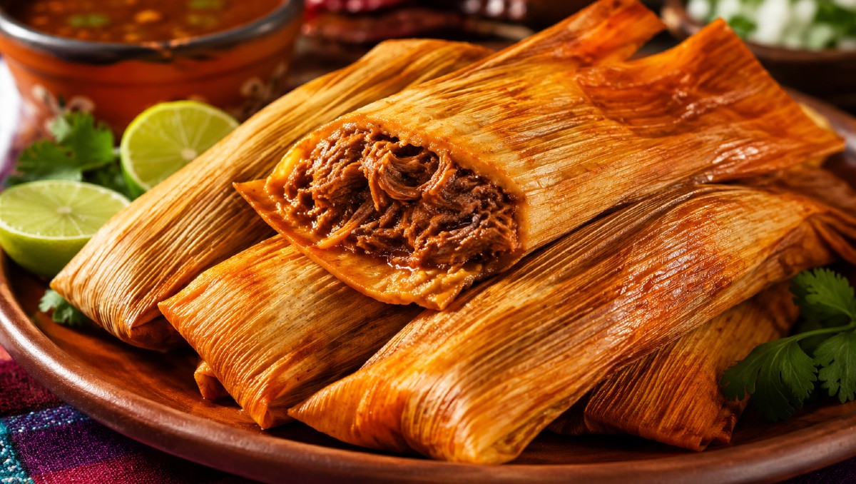 Ingredientes para hacer tamales de birria (IA)