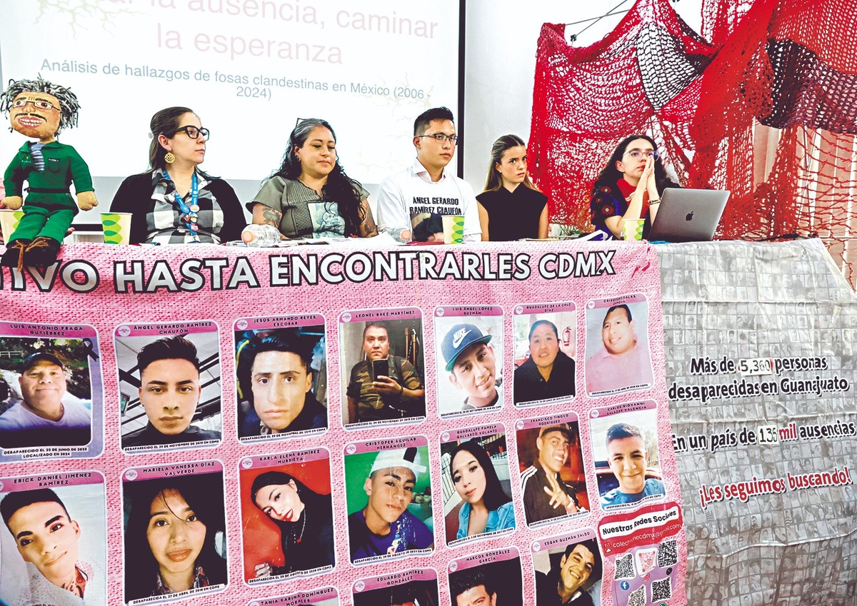 Al presentar los resultados de la investigación se mostraron fotos de desaparecidos en CdMx . EFE