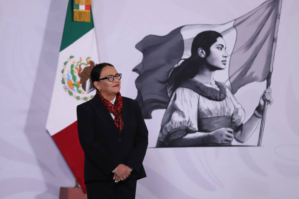Rosa Icela Rodríguez en La Mañanera del Pueblo. |  Foto: Octavio Hoyos