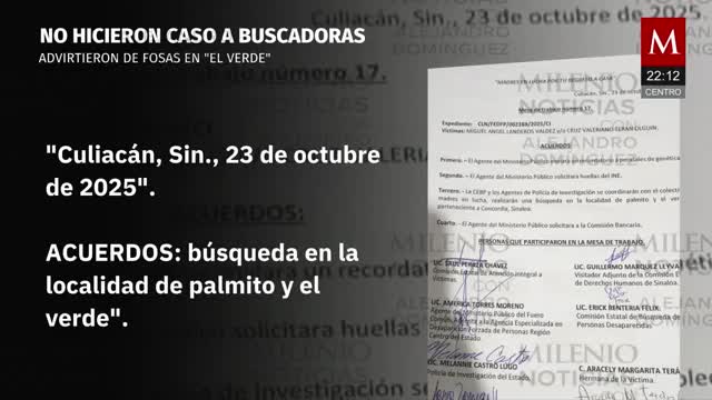 Gobernador dice que no sabía de fosas, pero comisiones tenían documentos 7 meses antes