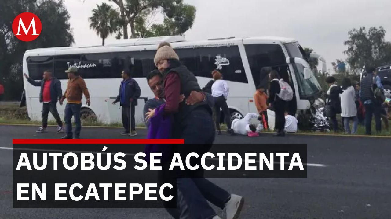 Autobús pierde el control en autopista México-Pirámides; hay 12 lesionados