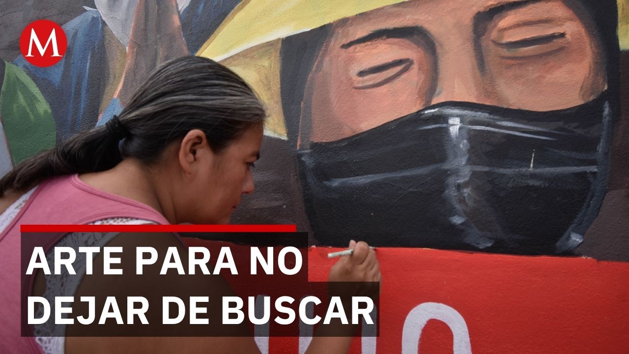 Madres buscadoras pintan mural en la frontera para visibilizar las desapariciones