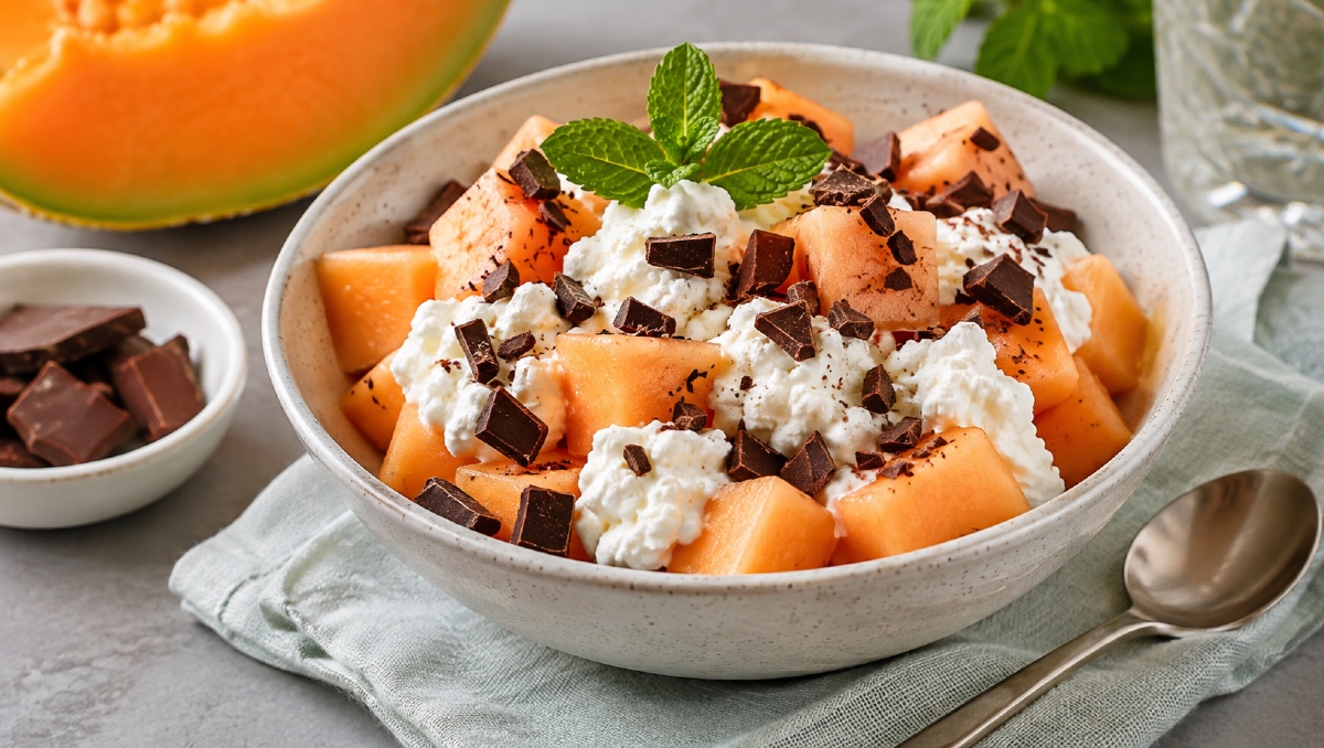 Cómo hacer melón con queso cottage y chocolate receta Profeco | IA DISCOVER