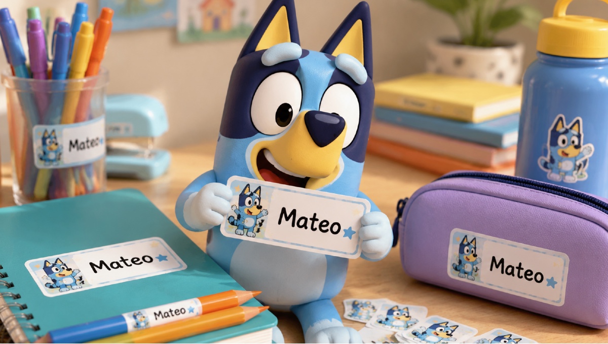 Cómo hacer stickers de Bluey en casa para marcar los útiles escolares | IA DISCOVER