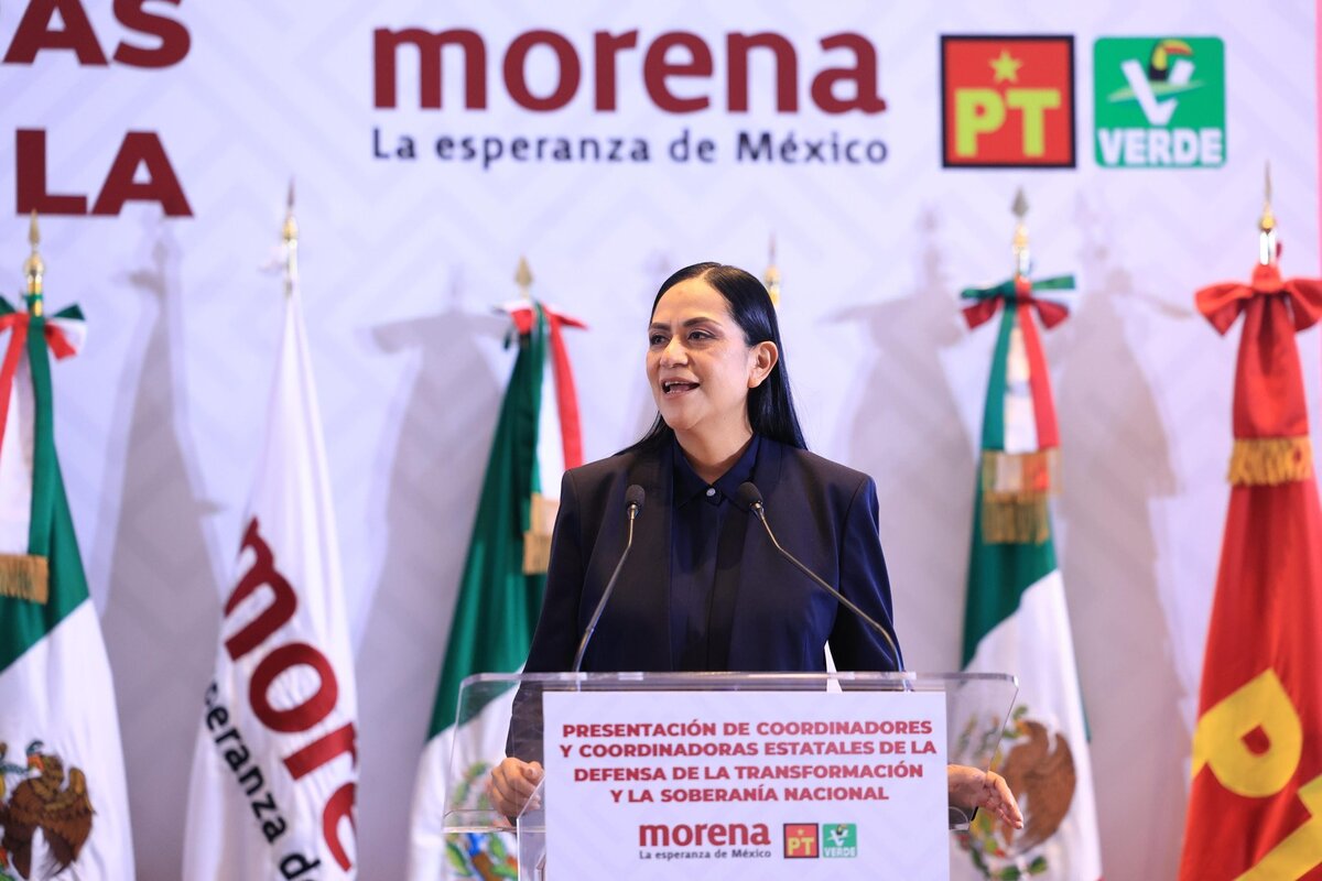 Ariadna Montiel, junto a Citlalli Hernández, ha encabezado los anuncios de Morena rumbo a las elecciones 2027. | Foto: X