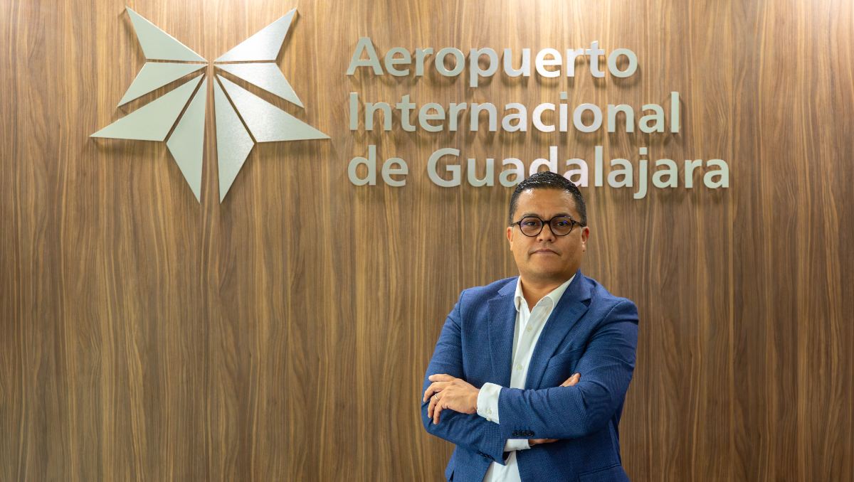 Cryshtian José Amador Lizardi, administrador del Aeropuerto Internacional de Guadalajara, en entrevista para MILENIO (Farid Santos)
