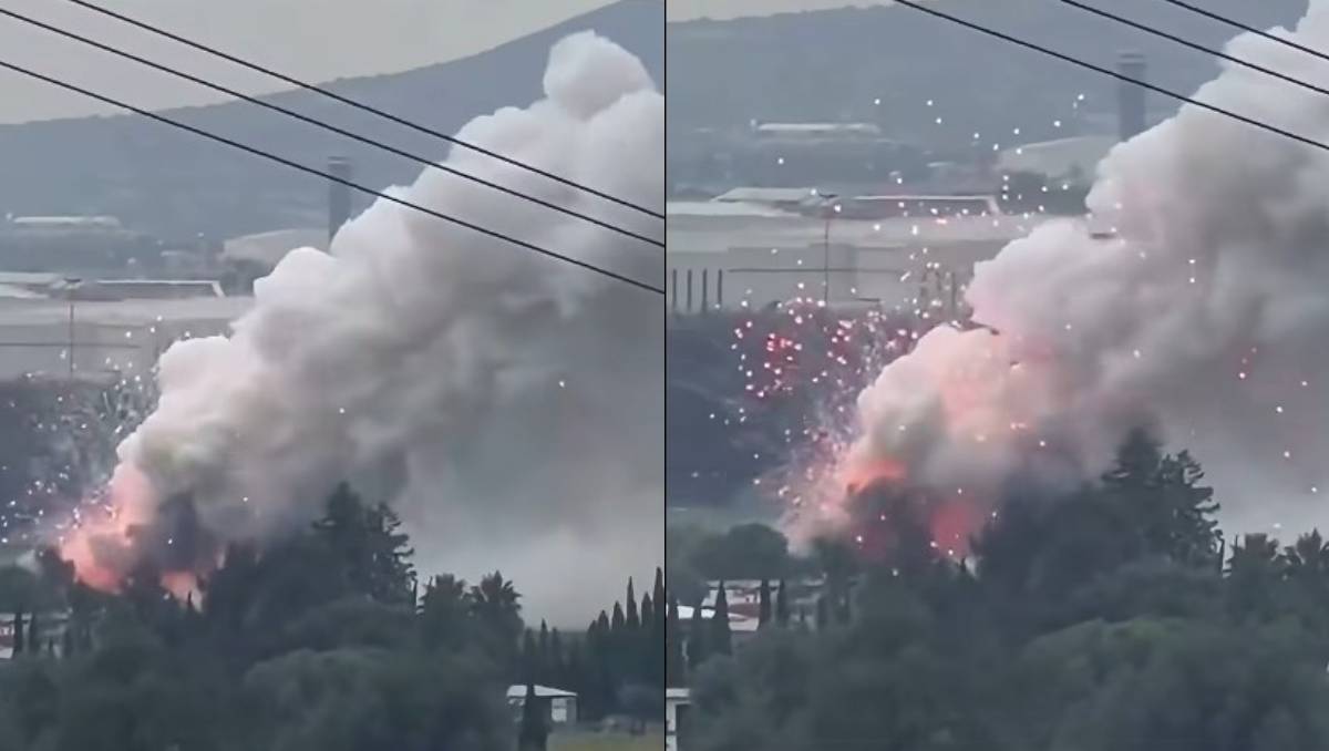 Explosión de talleres de pirotecnia en la Saucera, Tultepec. | Foto: Redes Sociales