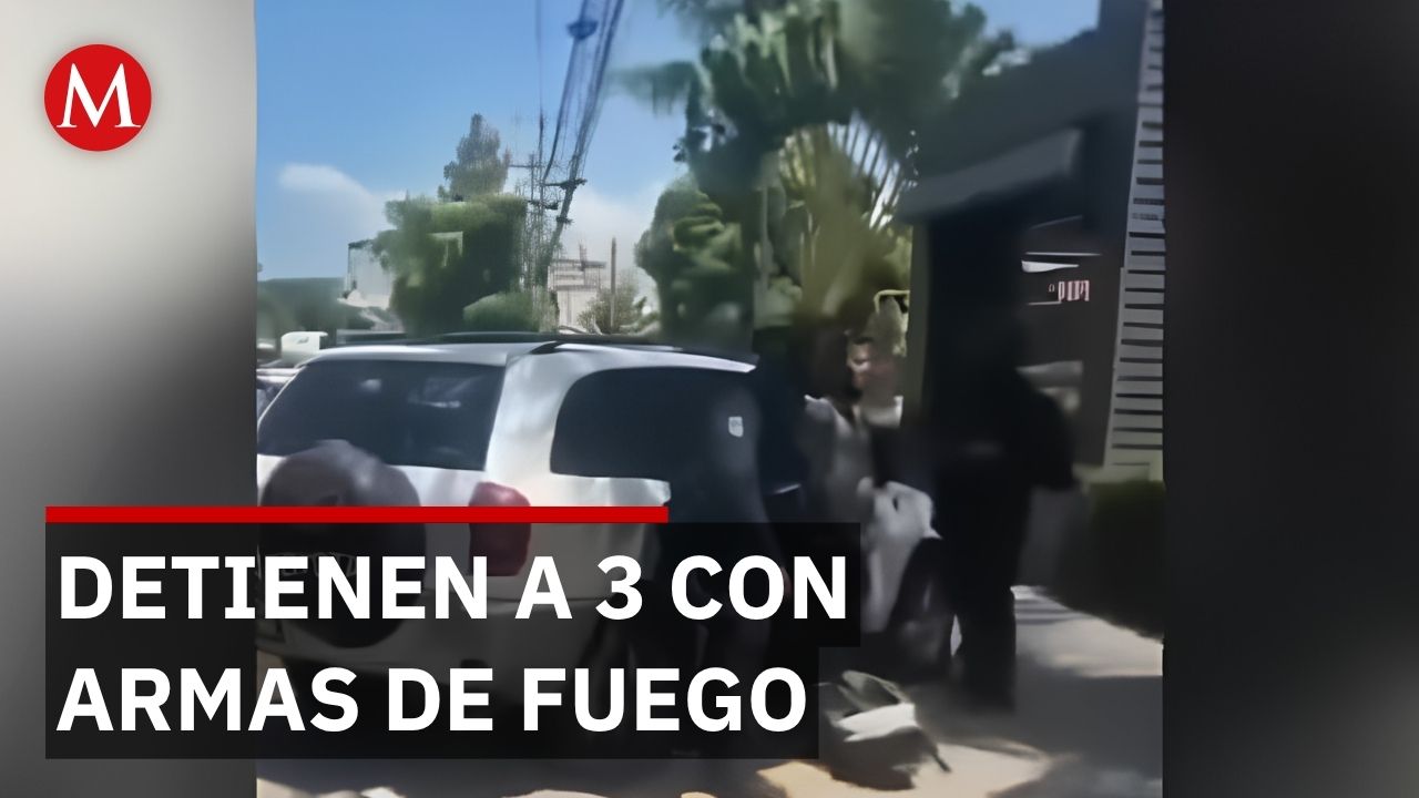 Tres halcones detenidos en Mazatlán portaban armas de grueso calibre en avenida principal