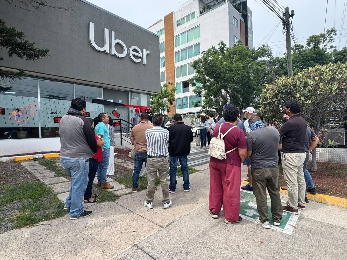 Manifestación de conductores de Uber. (Alan Castellanos)