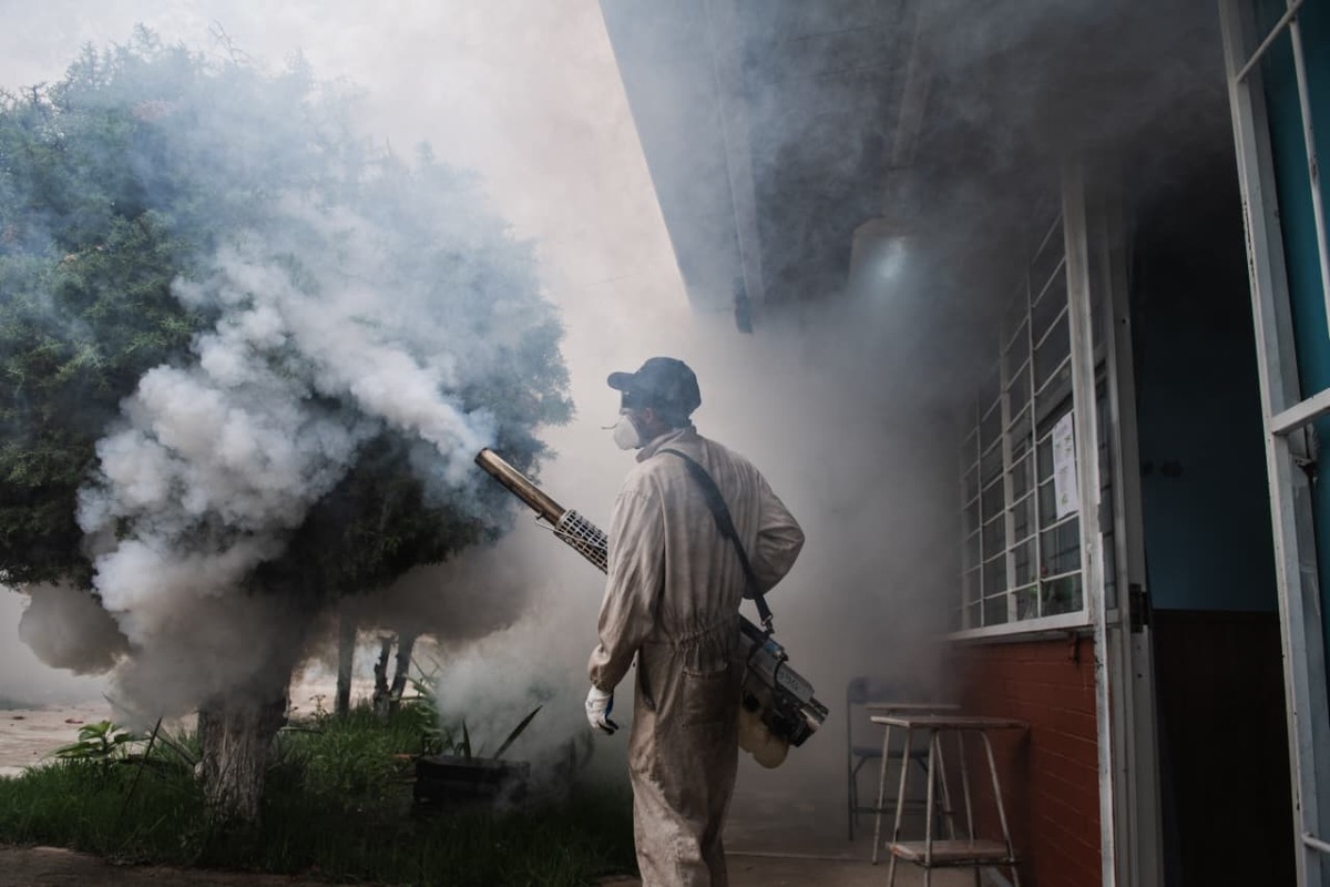 El operativo contempla la aplicación de insecticida mediante equipos de termonebulización en Tepetitlán. (Guadalupe Trejo)