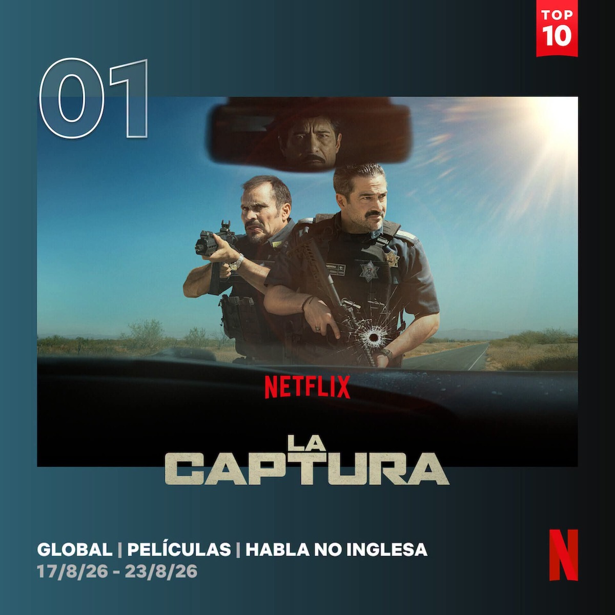 `La captura´ ocupa el primer lugar de series vistas a nivel global. ( Redes Sociales Netflix)