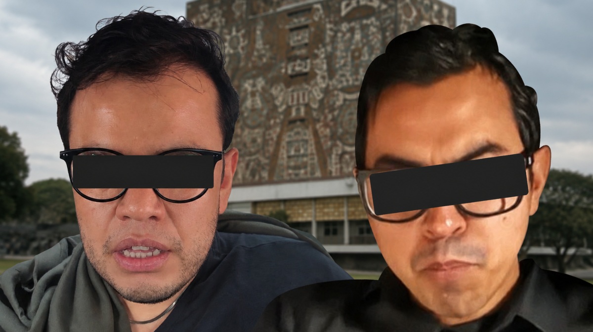 David 'N' y Édgar 'N' son los primeros detenidos por el fraude en examen de ingreso a la UNAM | Foto: Táctico MILENIO/Creada con IA