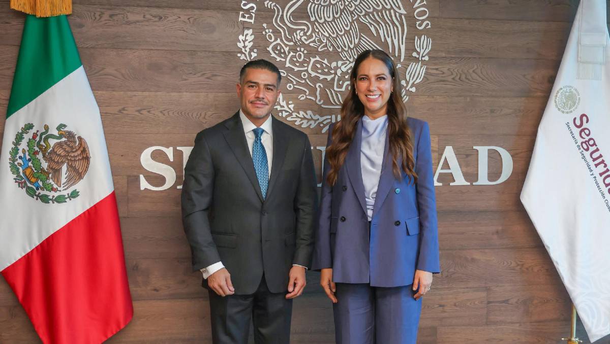 Libia Dennise García Muñoz, gobernadora del estado de Guanajuato y  Omar García Harfuch, Secretario de Seguridad y Protección Ciudadana