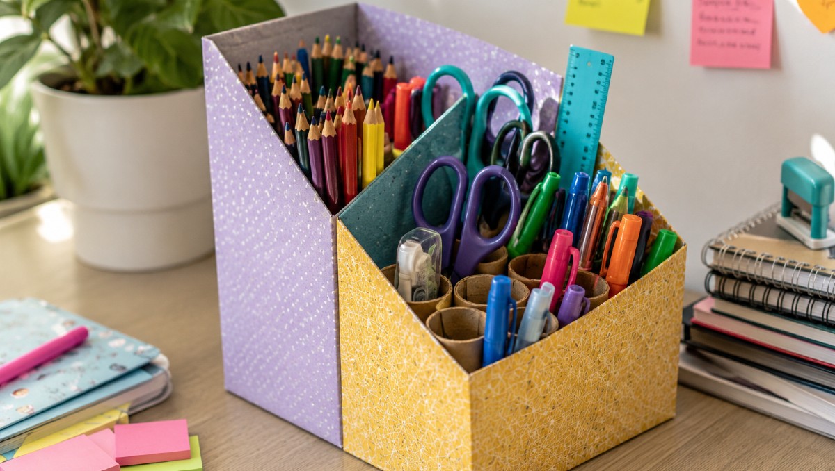 Cómo hacer un organizador de útiles con cajas de cereal | IA DISCOVER