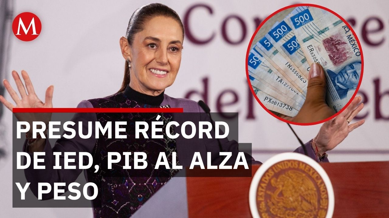 Sheinbaum presume inversión récord y peso en 16.97 por dólar